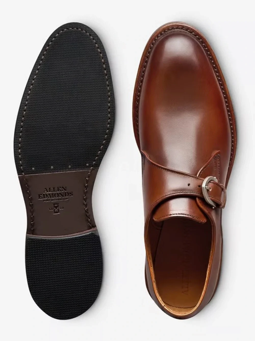 Allen Edmonds Ryder Single Monk Strap Dress Shoe Chili Leather (9.5 X-wide)